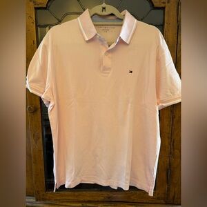 Tommy Hilfiger Light Pink Polo Shirt Size L